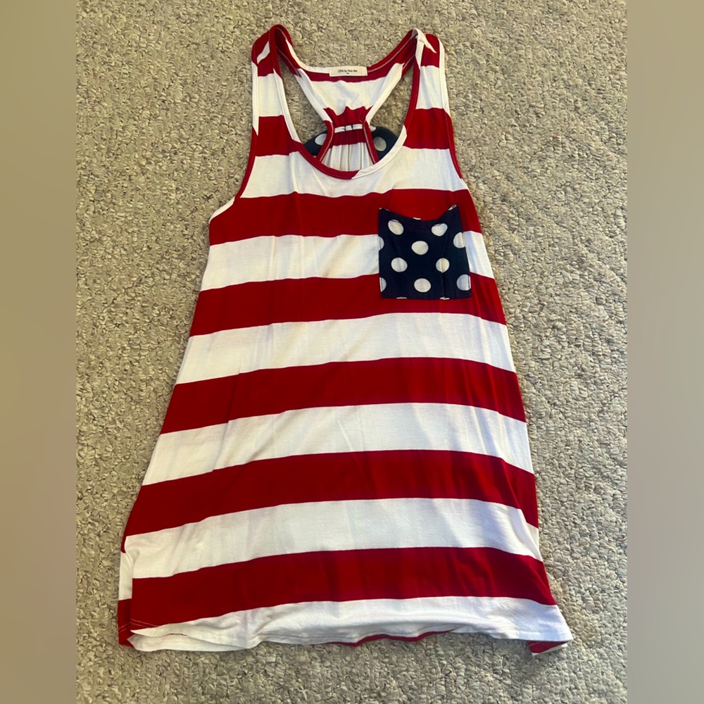 Pink Lily Striped Tank Top Size Small